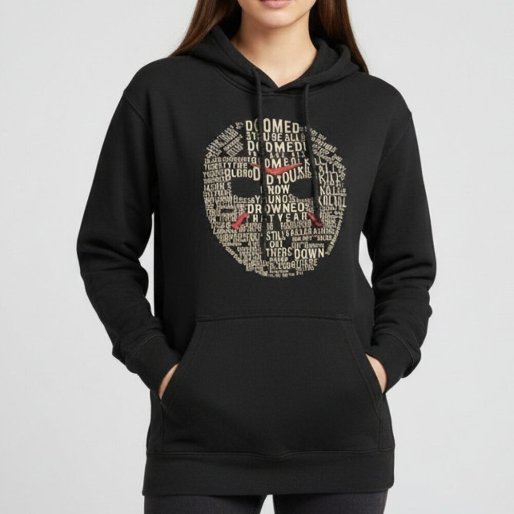 Friday the 13th Hoodie Women's M Black Horror Movie Graphic Sweatshirt Medium